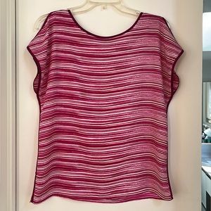 Ann Taylor Flowy Boxy Blouse with Shoulder Peepholes